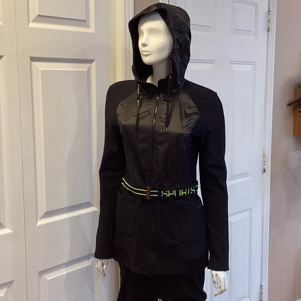 Marc Cain Women's Black Hooded Lightweight Jacket